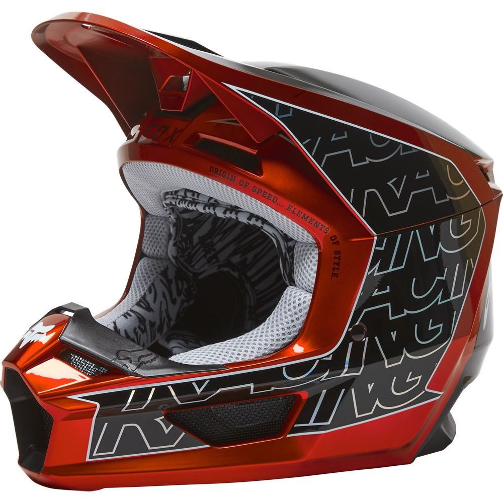 Fox Racing Youth V1 Peril Full-Face Helmet - Flo Red