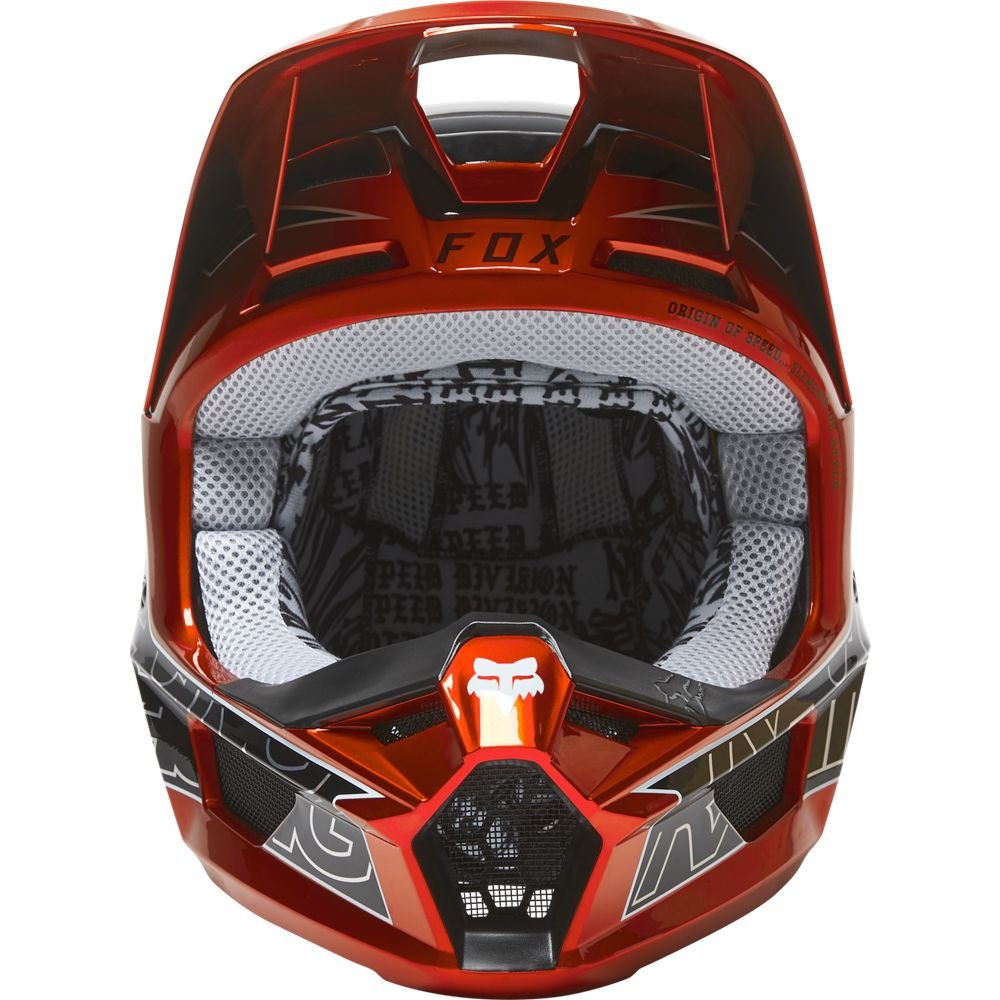 Fox Racing Youth V1 Peril Full-Face Helmet - Flo Red