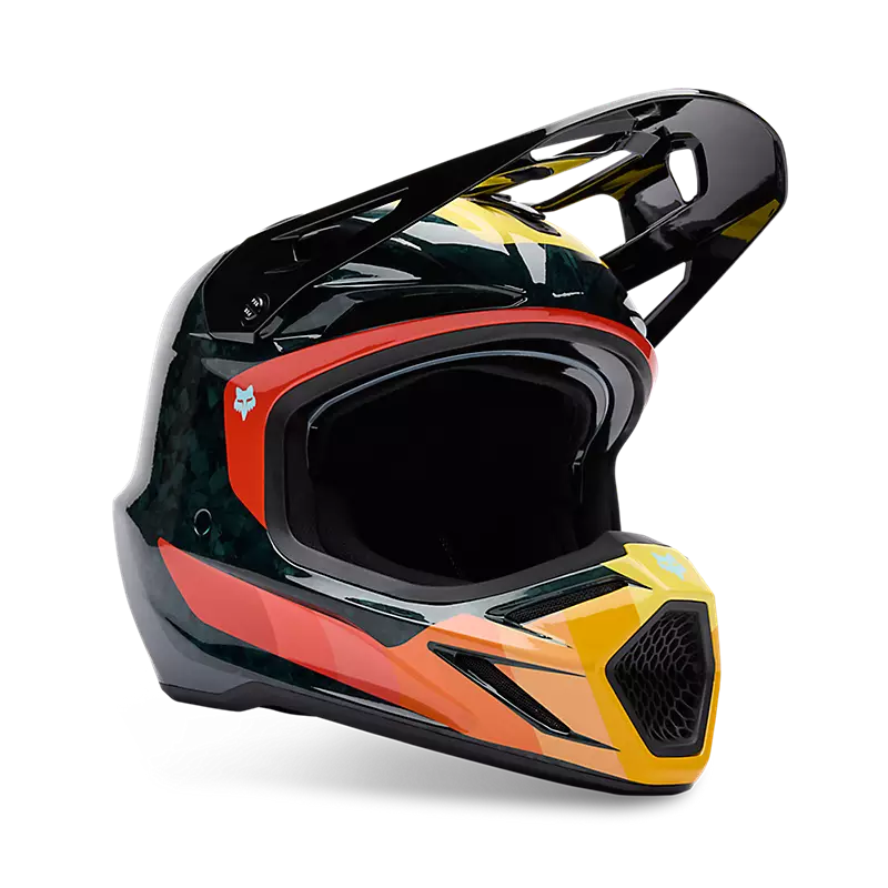 Fox Racing V3 RS Grid Full Face Helmet Black/Orange