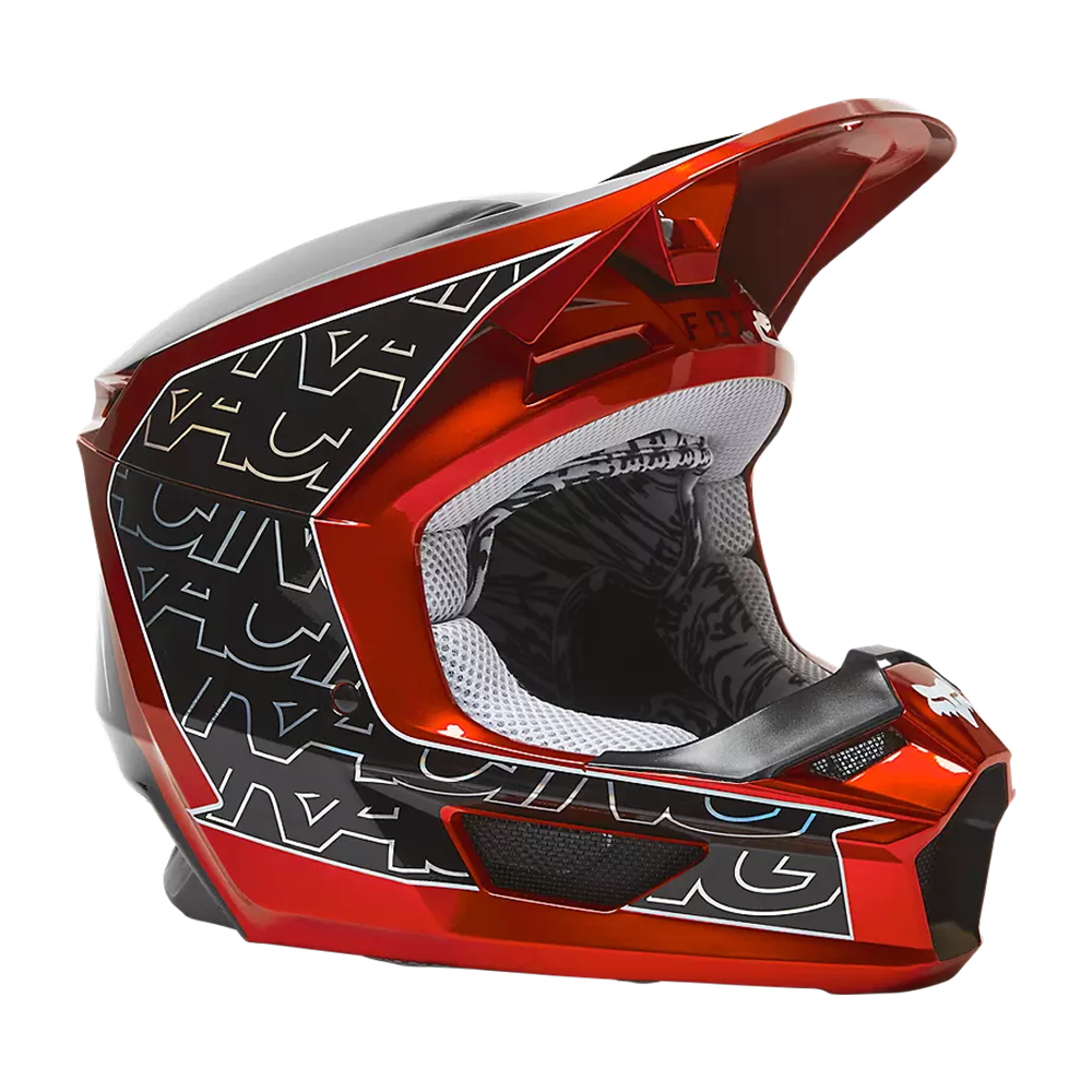 Fox Racing Youth V1 Peril Full-Face Helmet - Flo Red