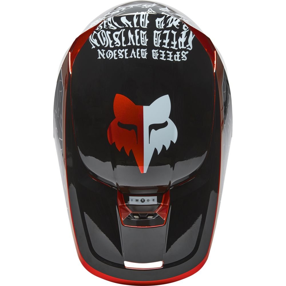 Fox Racing Youth V1 Peril Full-Face Helmet - Flo Red