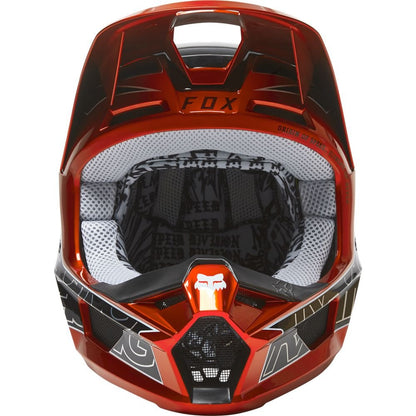 Fox Racing Youth V1 Peril Full-Face Helmet - Flo Red