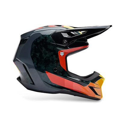Fox Racing V3 RS Grid Full Face Helmet Black/Orange